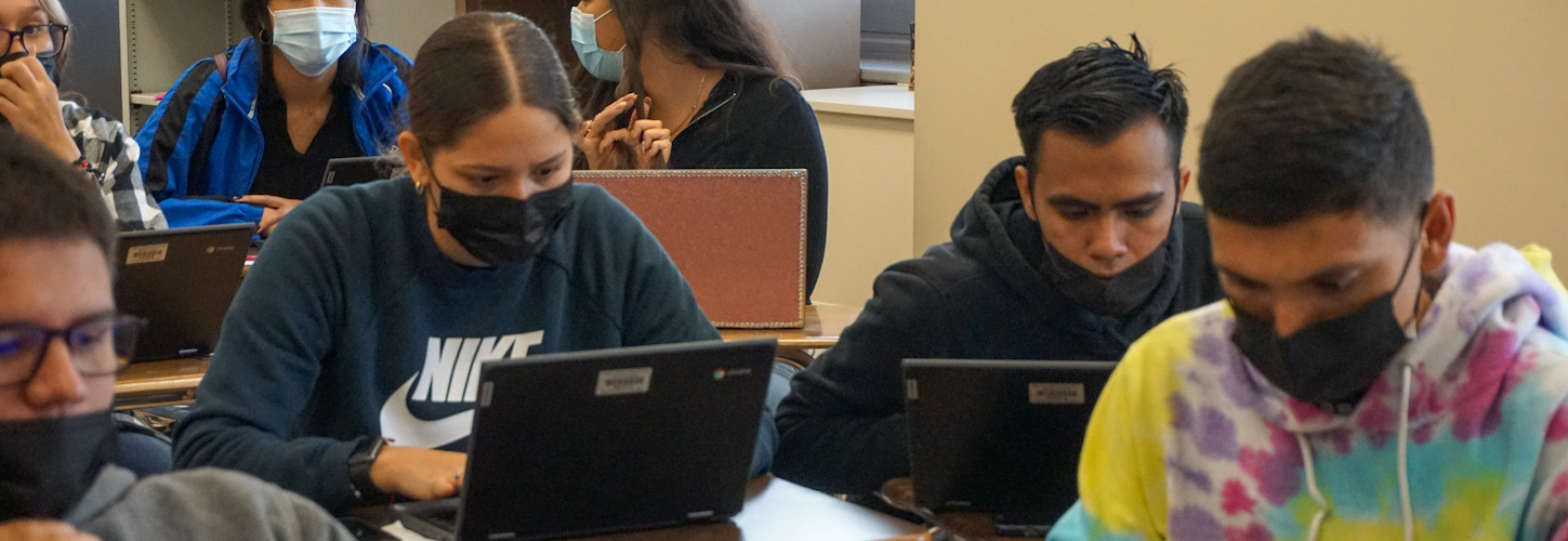 Students in class on laptops